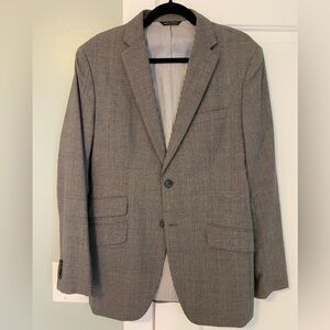 Banana Republic Gray Tailored Fit 38R Blazer Sport Coat Jacket w/ Ticket Pocket